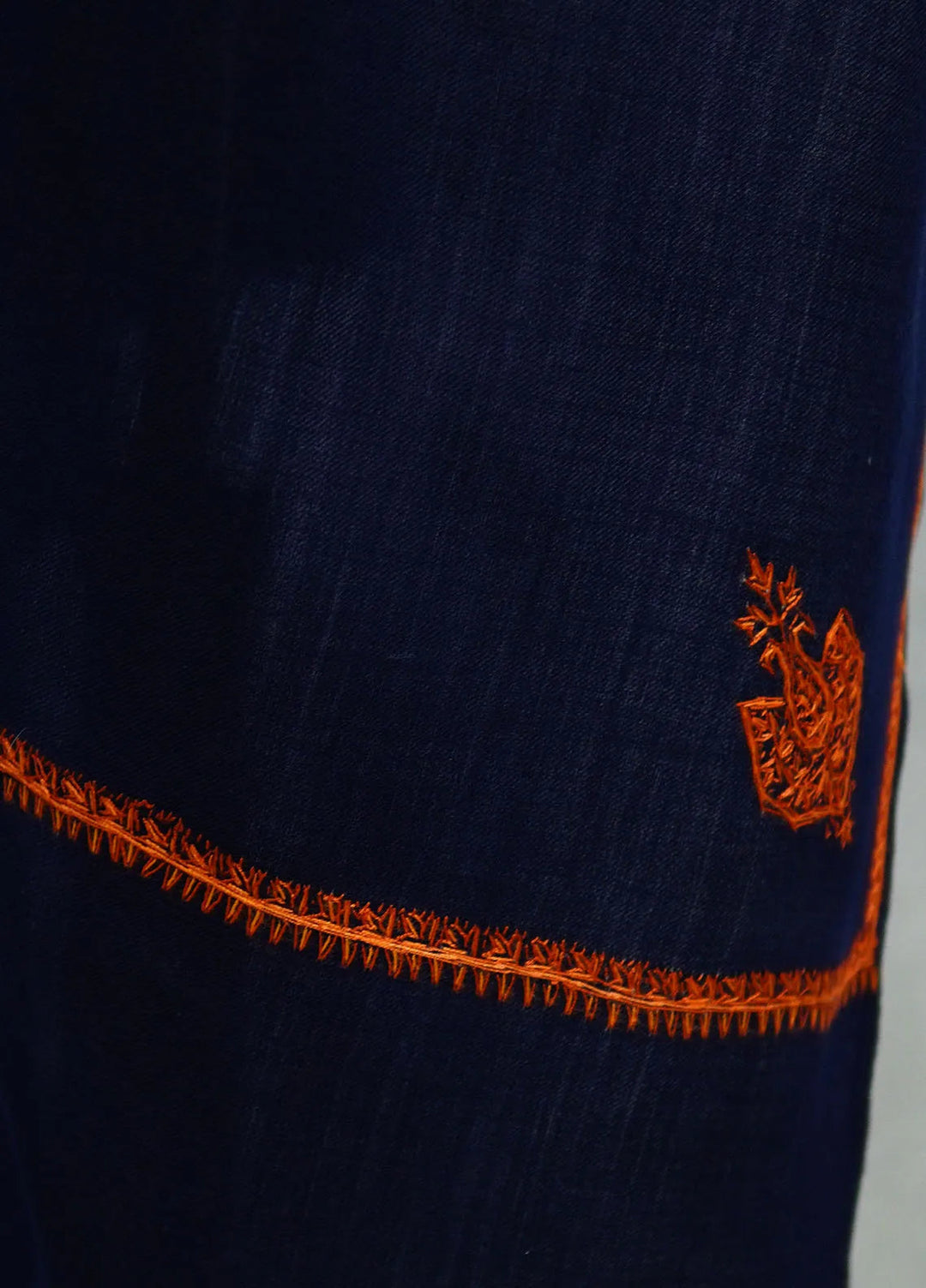 Sanaulla Exclusive Range Pashmina Shawl D-18 Navy Blue 4 - Winter Collection