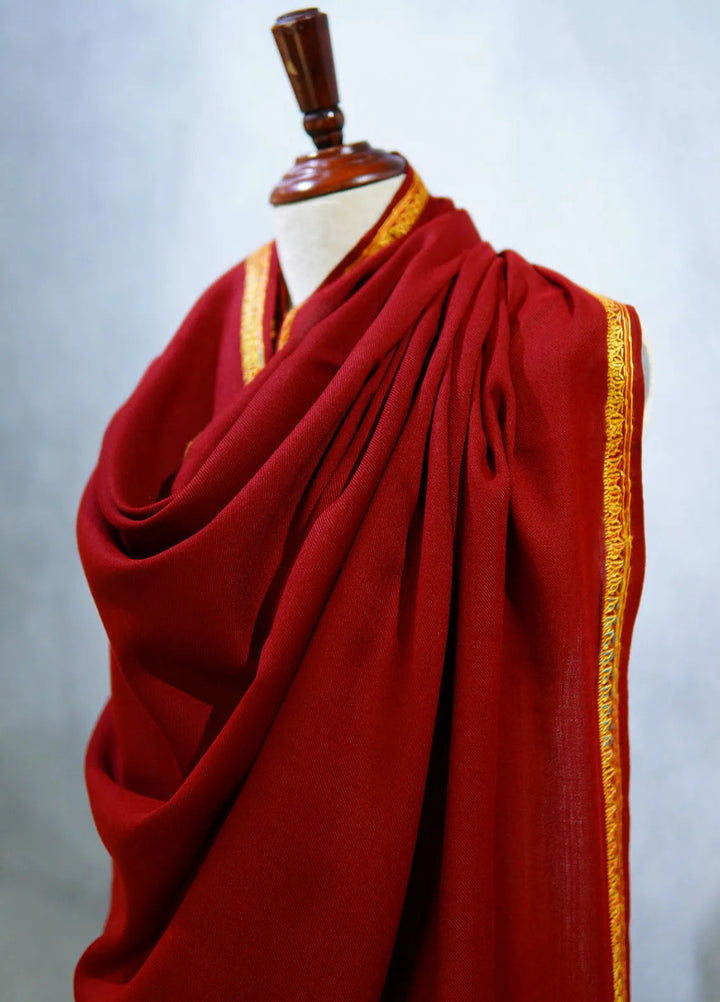 Sanaulla Exclusive Range Pashmina Shawl D-18 Red 3 - Winter Collection
