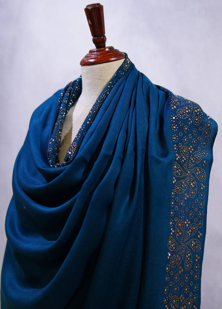 Sanaulla Exclusive Range Pashmina Shawl D-19 Dark Green - Winter Collection