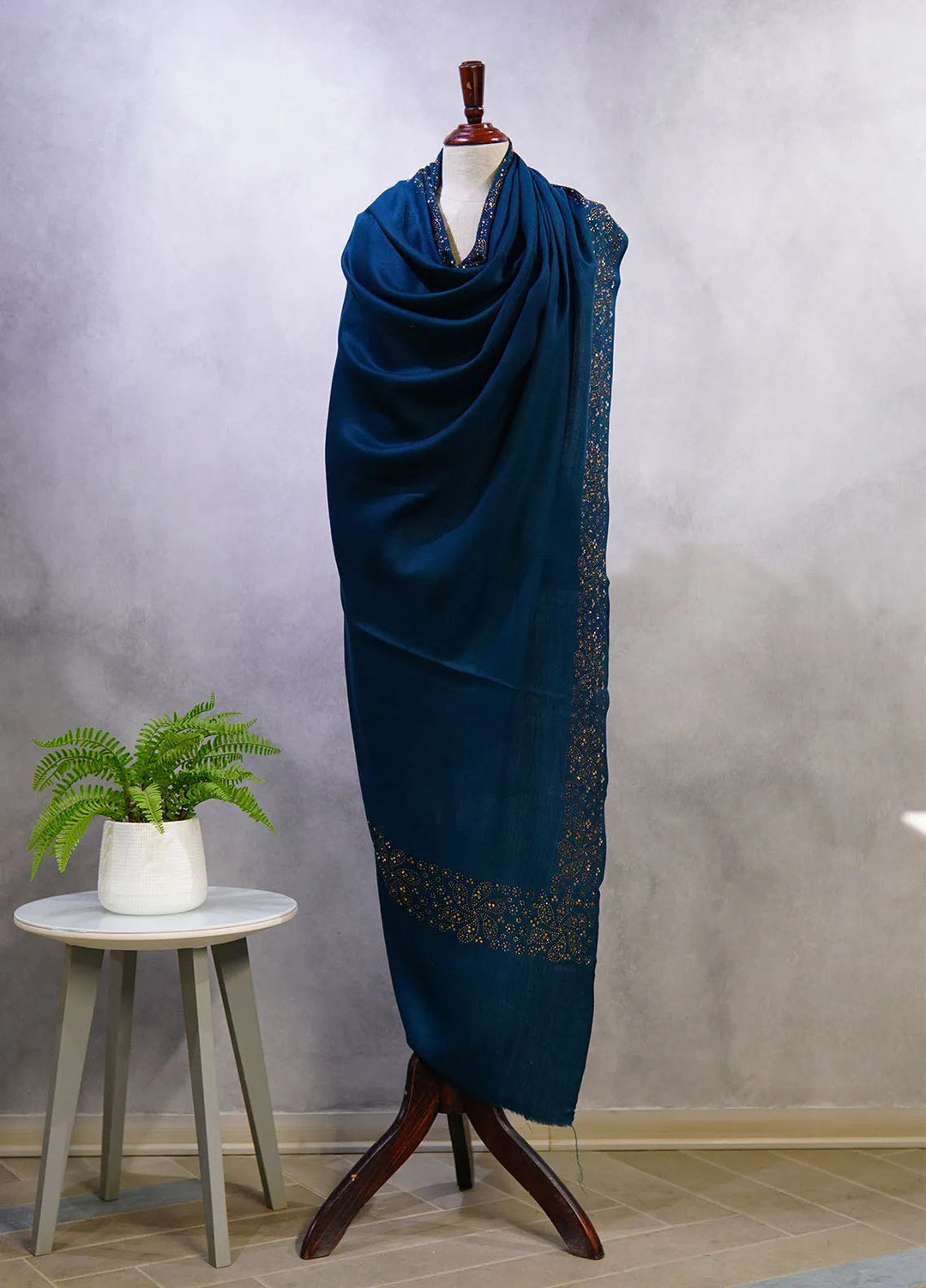Sanaulla Exclusive Range Pashmina Shawl D-19 Dark Green - Winter Collection