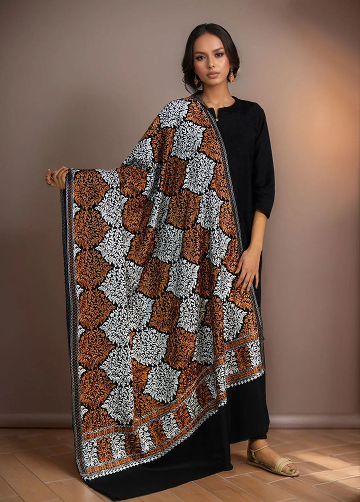 Sanaulla Exclusive Range Pashmina Shawl D-26 Black 2 - Winter Collection