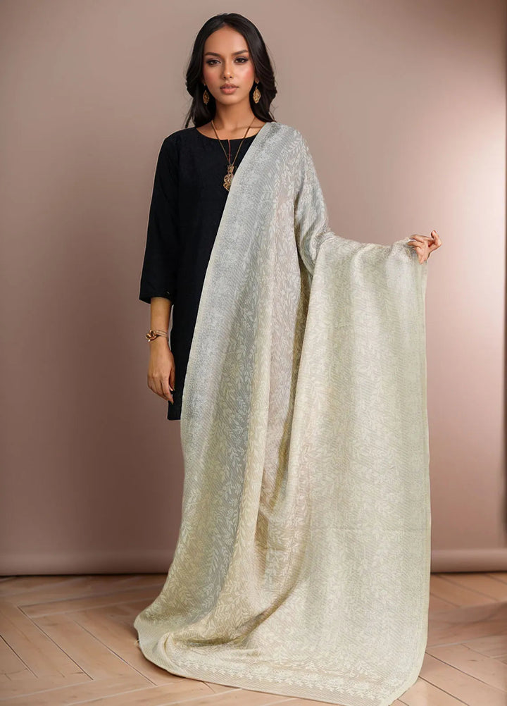 Sanaulla Exclusive Range Pashmina Shawl D-28 Cream - Winter Collection