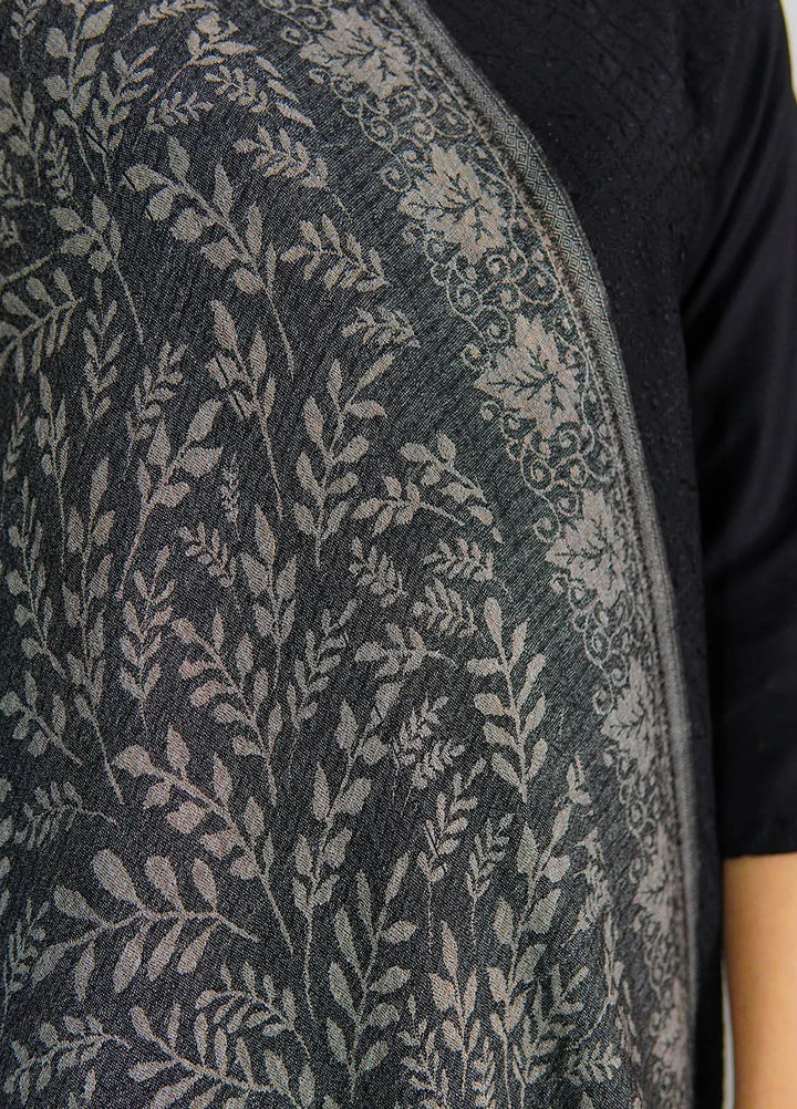 Sanaulla Exclusive Range Pashmina Shawl D-28 Dark Grey 1 - Winter Collection