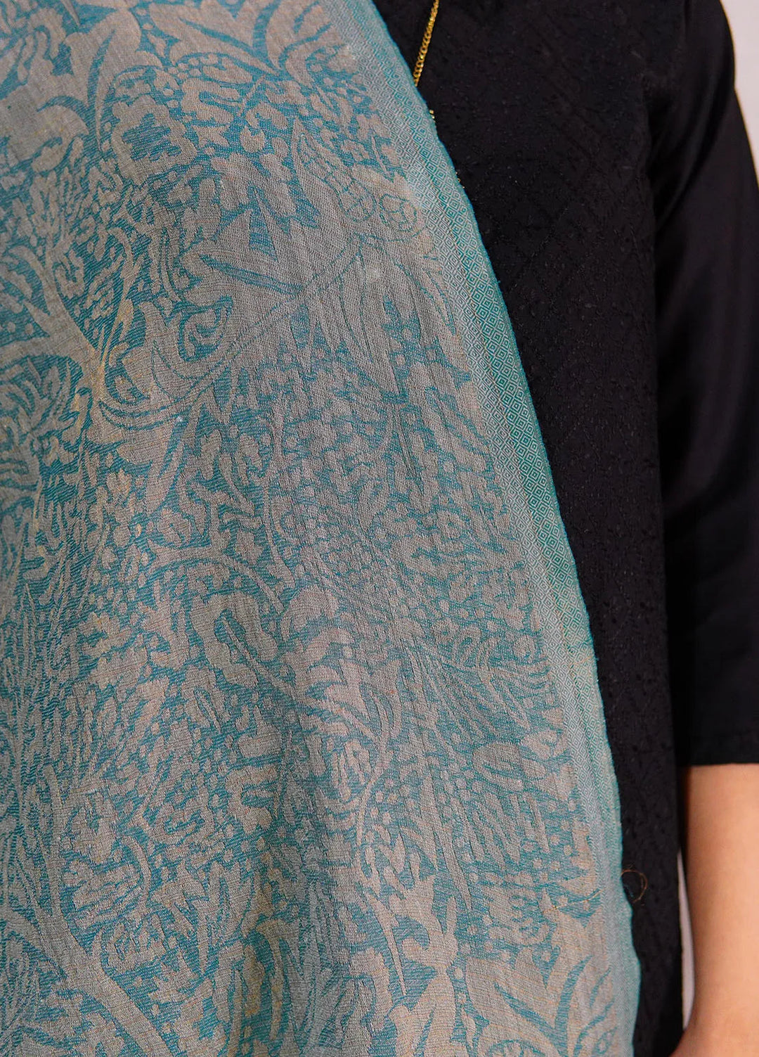 Sanaulla Exclusive Range Pashmina Shawl D-28 Light Green - Winter Collection