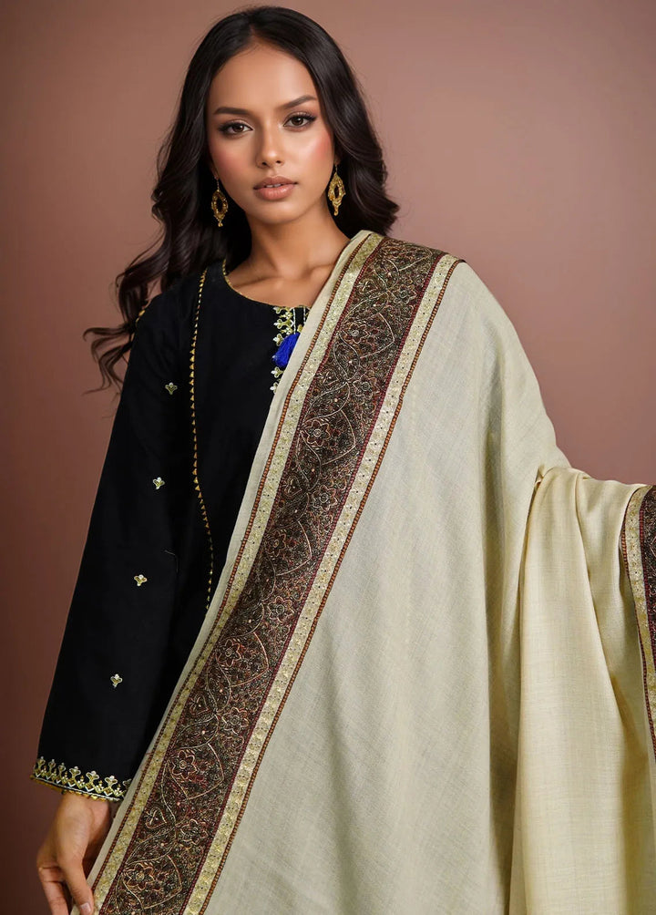 Sanaulla Exclusive Range Pashmina Shawl D-32 Fawn - Winter Collection