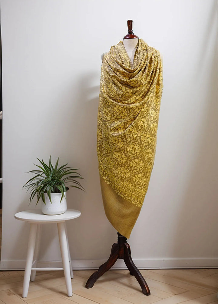Sanaulla Exclusive Range Pashmina Shawl D-37 Brown 1 - Winter Collection