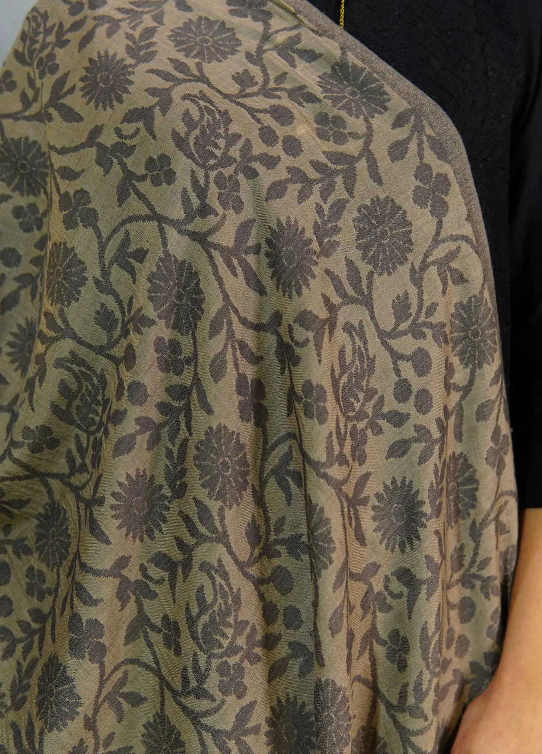 Sanaulla Exclusive Range Pashmina Shawl D-38 Brown - Winter Collection