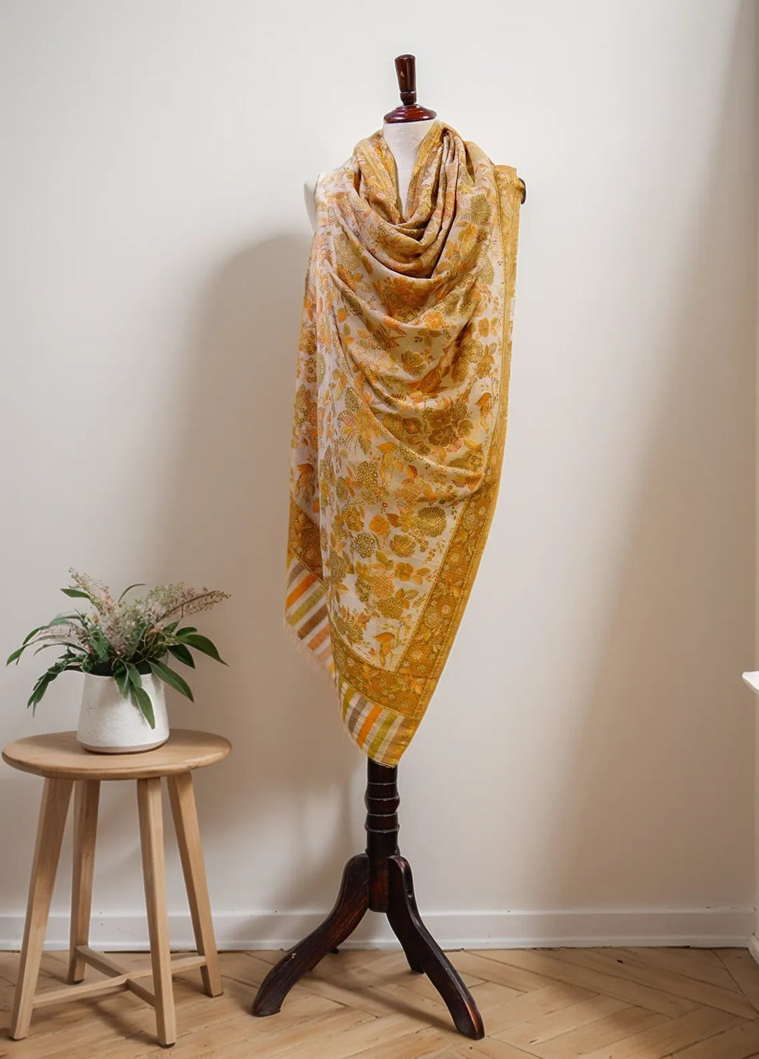 Sanaulla Exclusive Range Pashmina Shawl D-4 Brown - Winter Collection