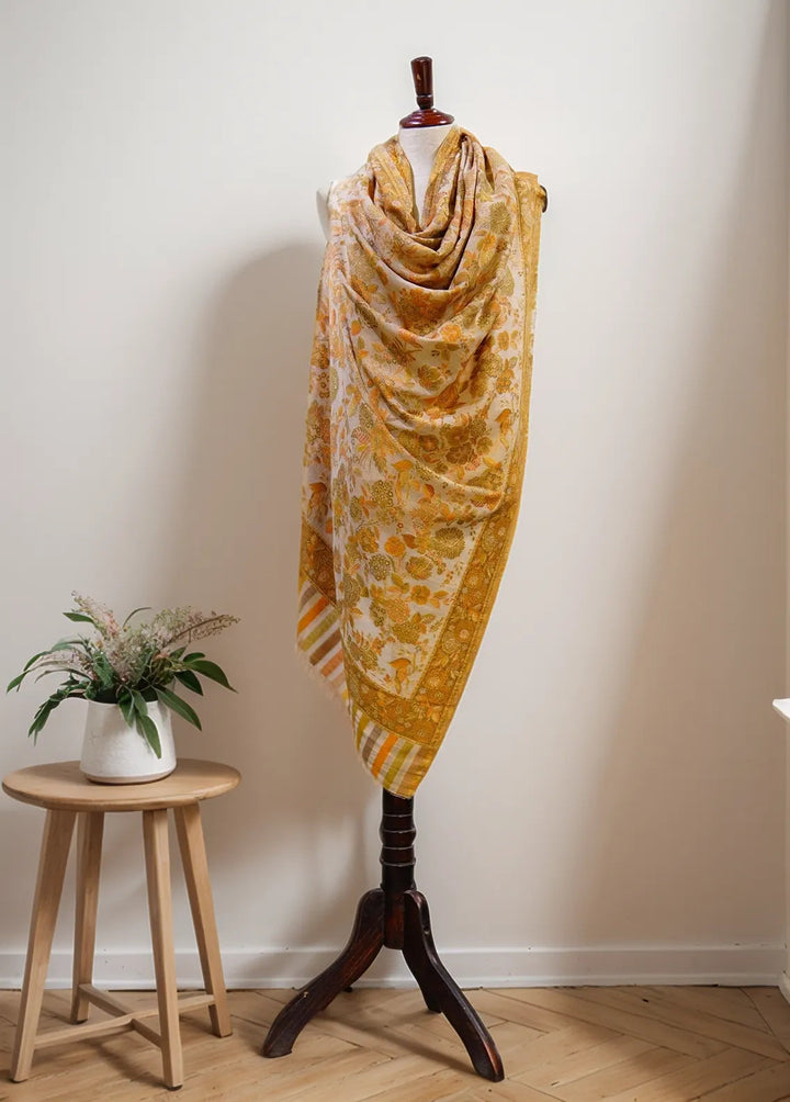 Sanaulla Exclusive Range Pashmina Shawl D-4 Brown - Winter Collection