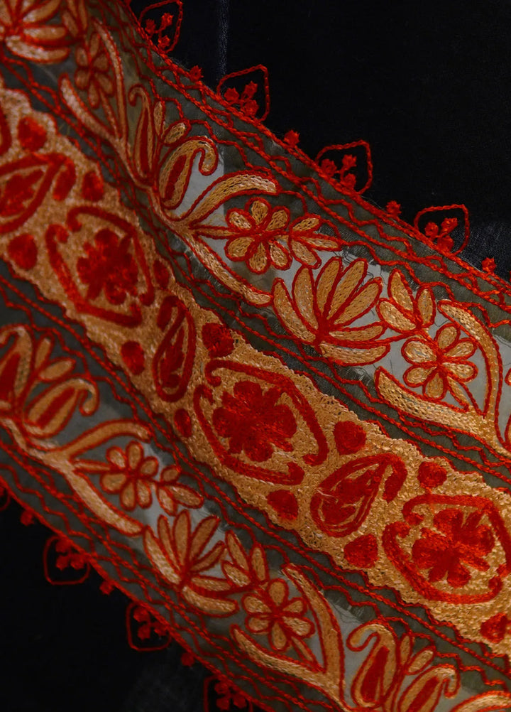 Sanaulla Exclusive Range Pashmina Shawl D-40 Black - Winter Collection