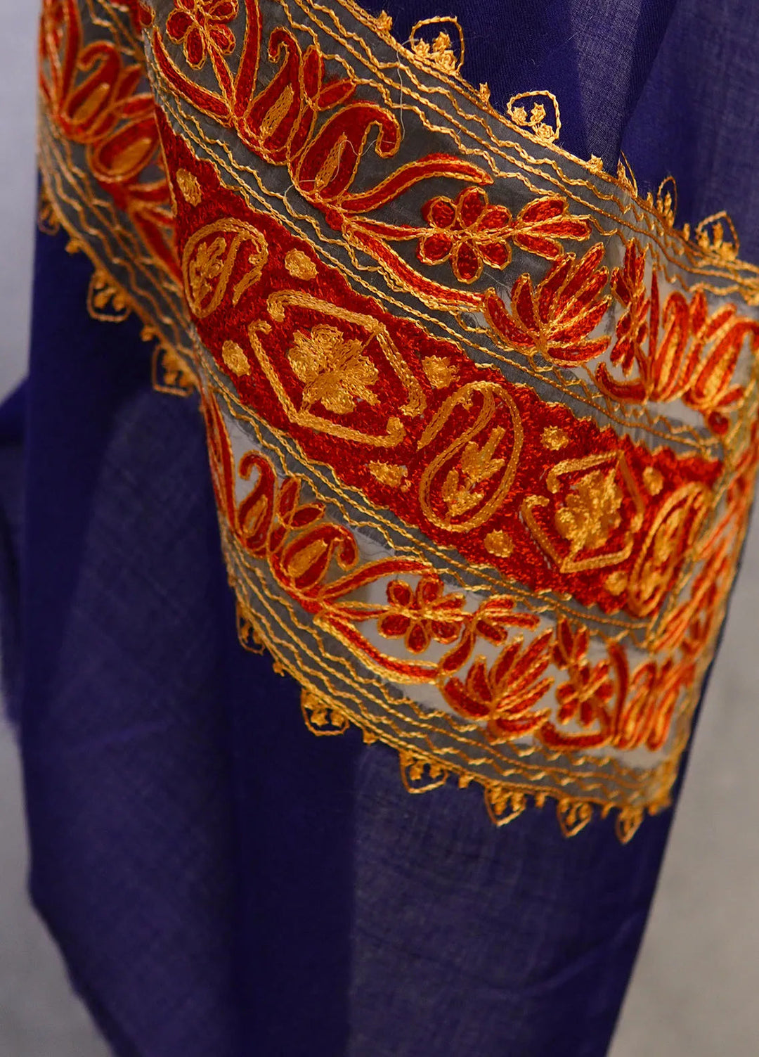 Sanaulla Exclusive Range Pashmina Shawl D-40 Blue 1 - Winter Collection