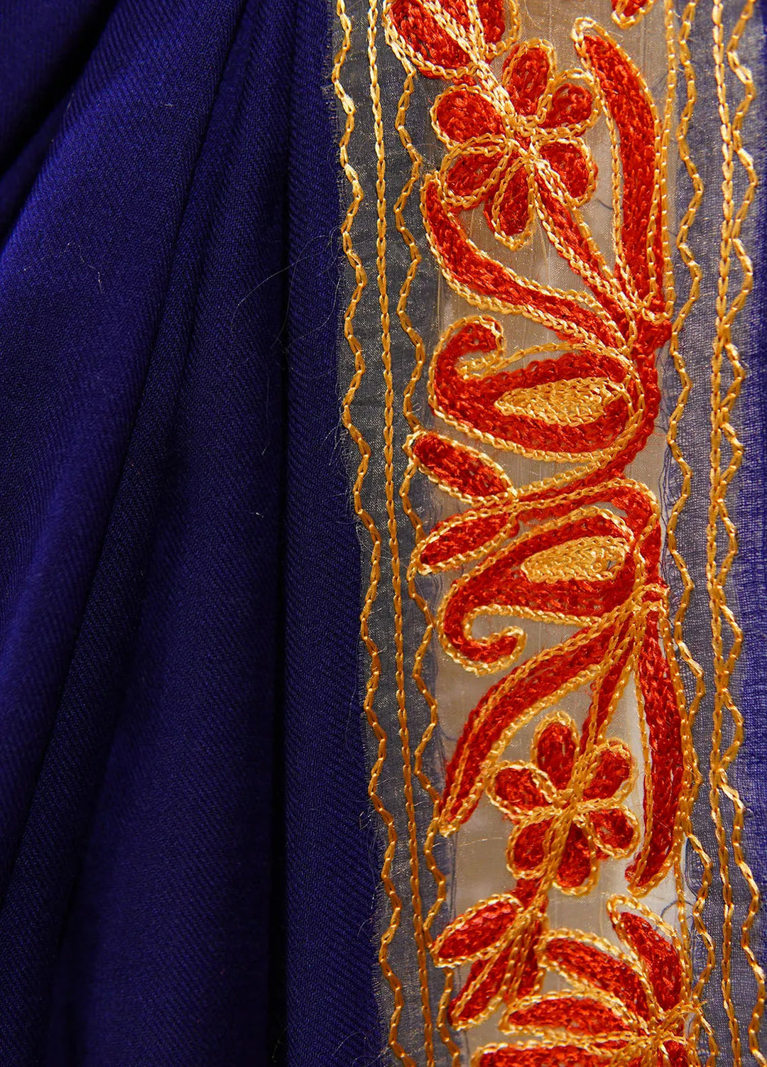 Sanaulla Exclusive Range Pashmina Shawl D-40 Blue - Winter Collection