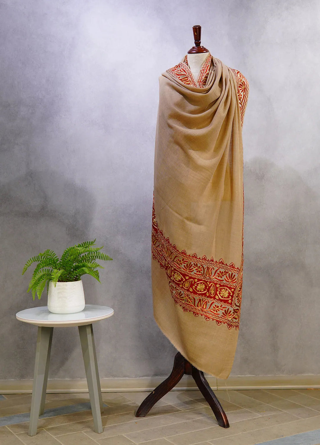 Sanaulla Exclusive Range Pashmina Shawl D-40 Brown - Winter Collection