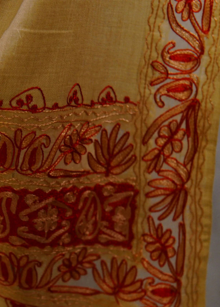 Sanaulla Exclusive Range Pashmina Shawl D-40 Light Brown - Winter Collection