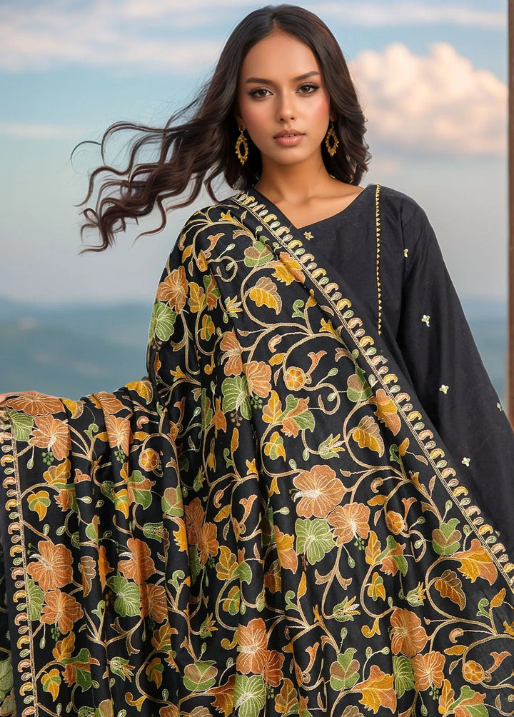 Sanaulla Exclusive Range Pashmina Shawl D-47 Black 4 - Winter Collection