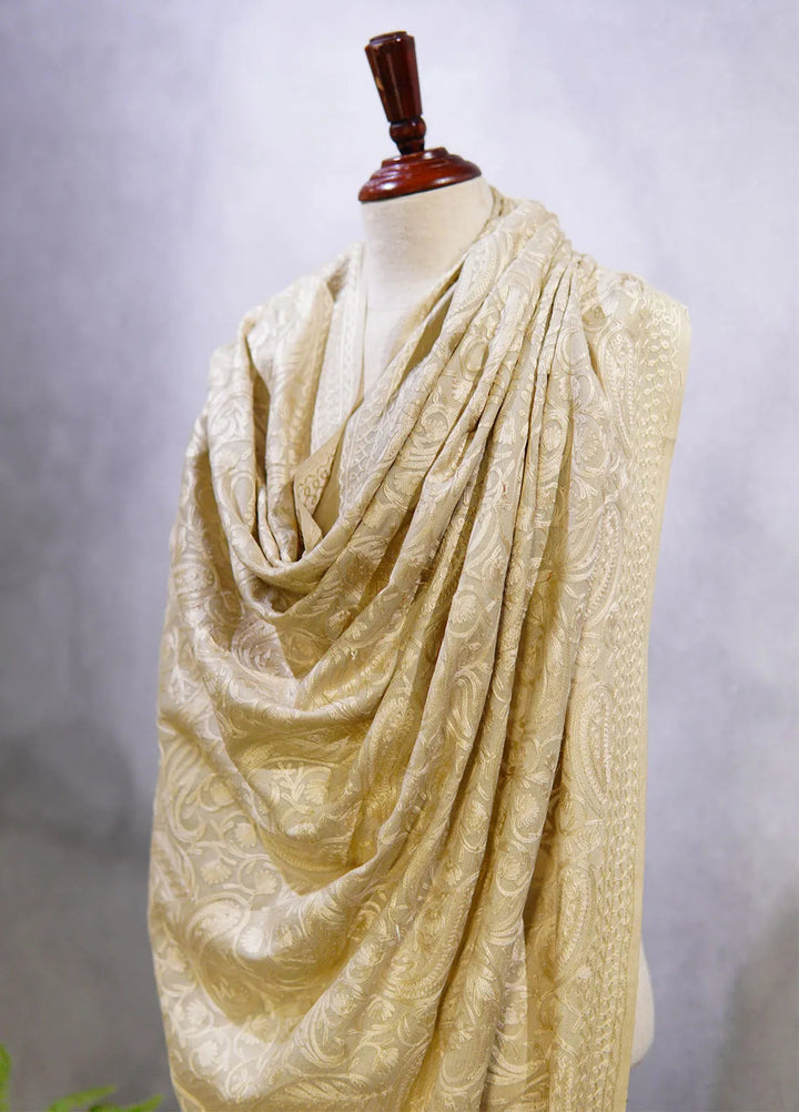 Sanaulla Exclusive Range Pashmina Shawl D-48 Light Grey 2 - Winter Collection