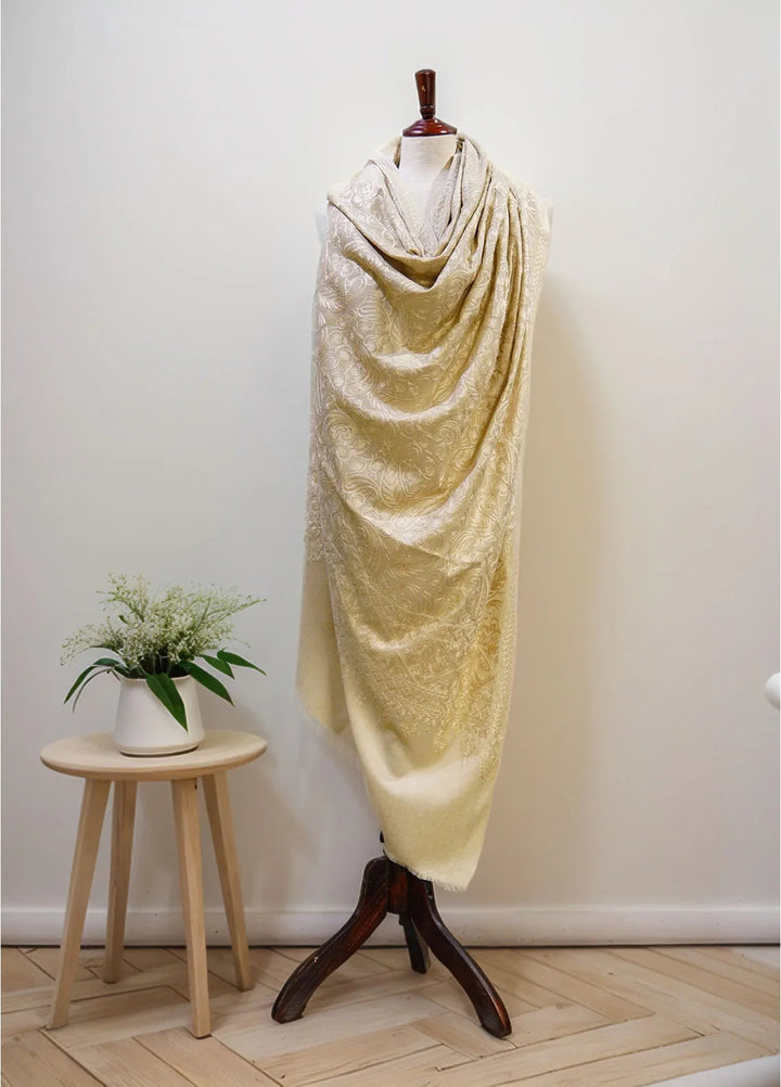 Sanaulla Exclusive Range Pashmina Shawl D-48 Light Grey 3 - Winter Collection