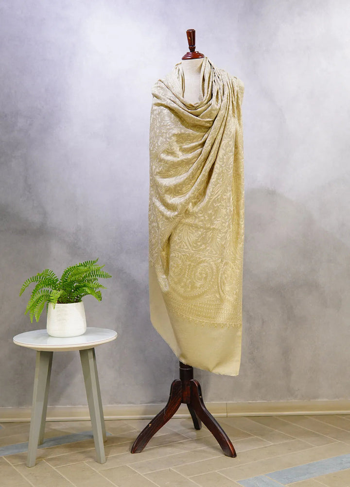 Sanaulla Exclusive Range Pashmina Shawl D-48 Light Grey - Winter Collection