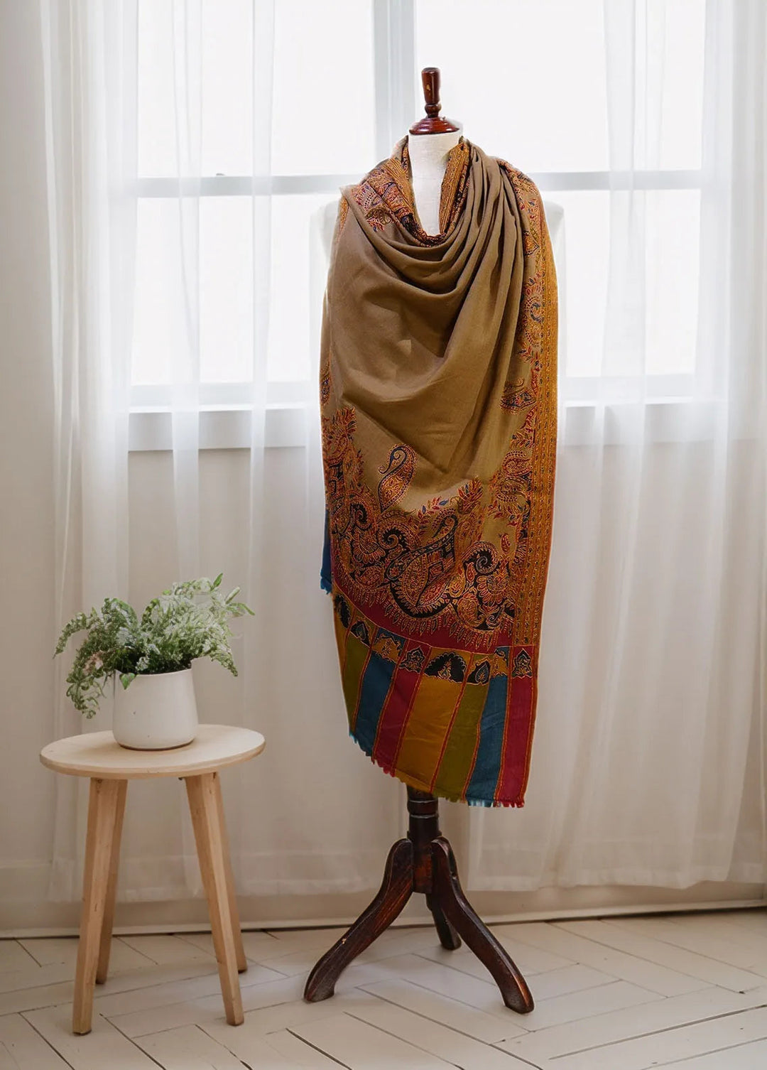 Sanaulla Exclusive Range Pashmina Shawl D-49 Multi 3 - Winter Collection