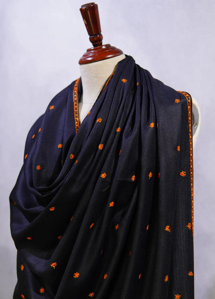 Sanaulla Exclusive Range Pashmina Shawl D-50 Black - Winter Collection