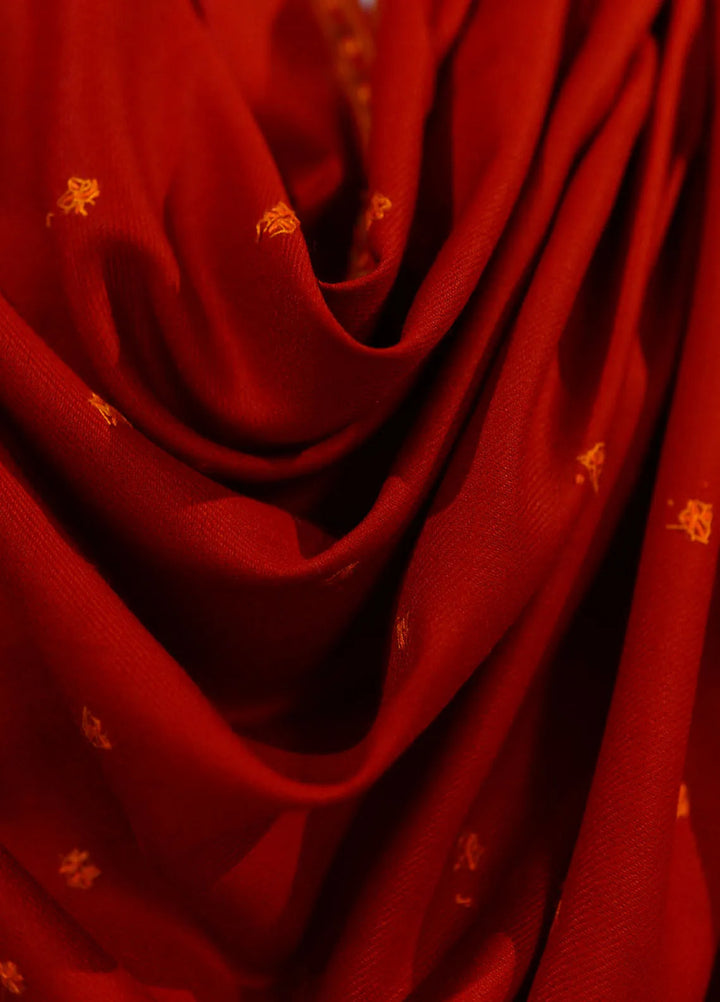 Sanaulla Exclusive Range Pashmina Shawl D-50 Mehroon - Winter Collection