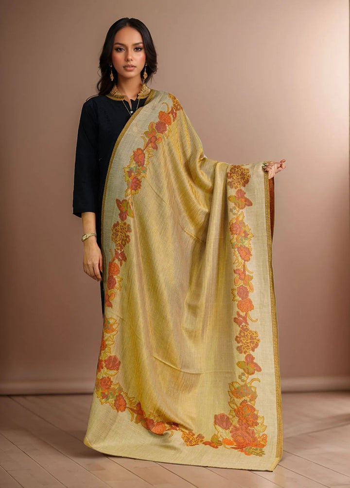 Sanaulla Exclusive Range Pashmina Shawl D-54 Brown 1 - Winter Collection