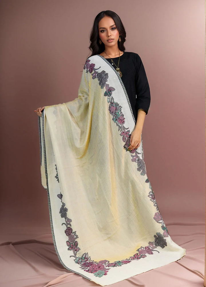 Sanaulla Exclusive Range Pashmina Shawl D-54 Cream - Winter Collection