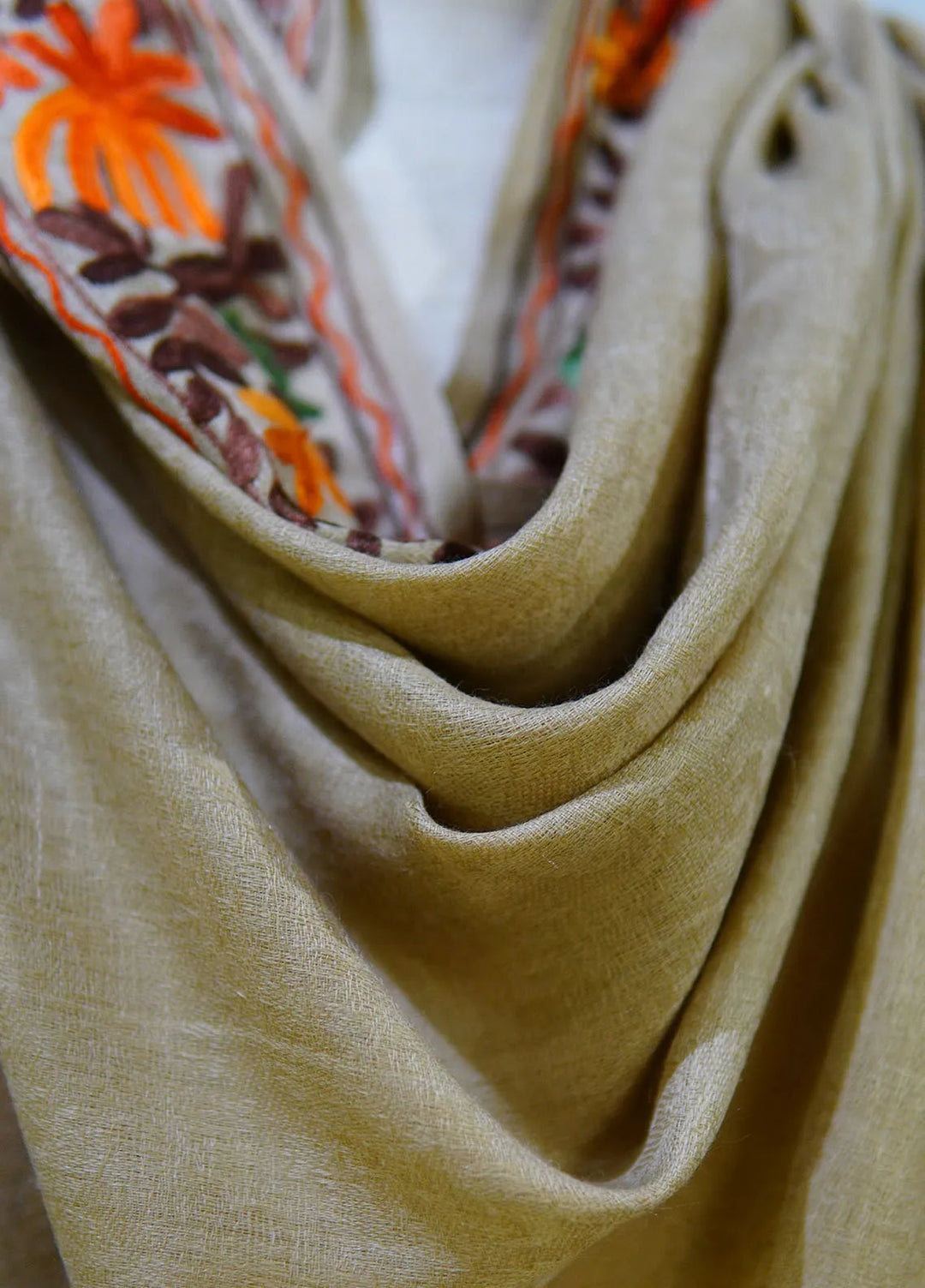 Sanaulla Exclusive Range Pashmina Shawl D-55 Brown 11 - Winter Collection