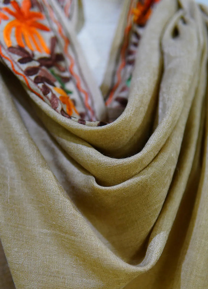 Sanaulla Exclusive Range Pashmina Shawl D-55 Brown 11 - Winter Collection