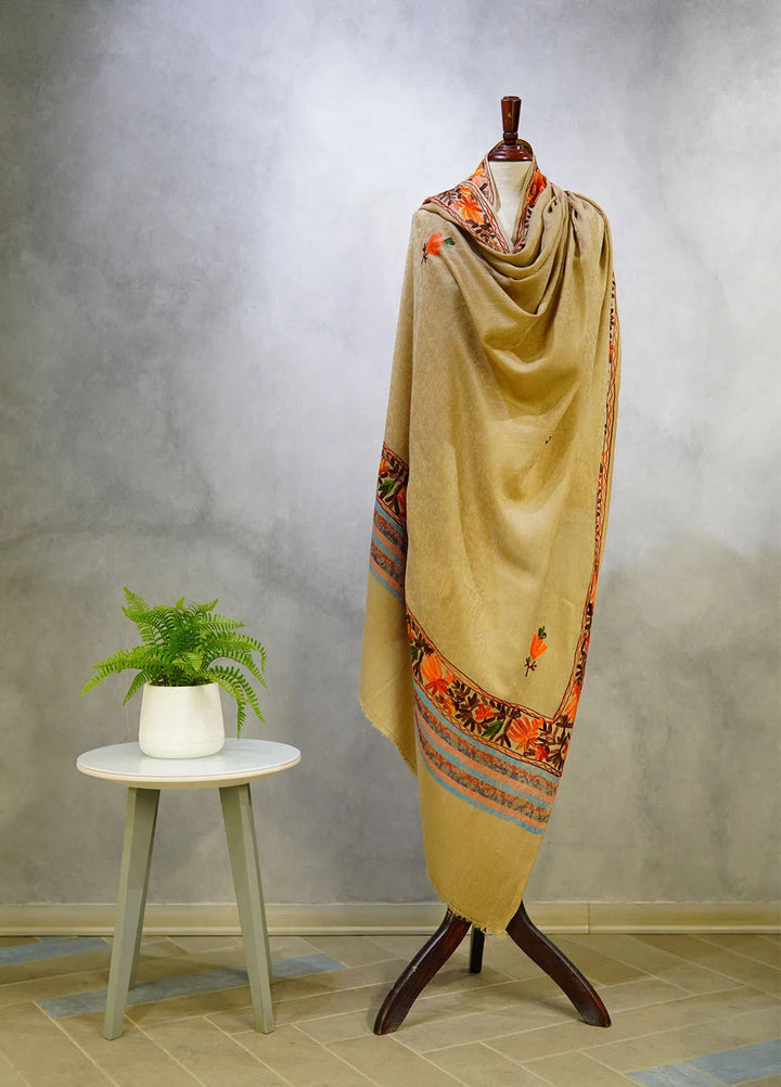 Sanaulla Exclusive Range Pashmina Shawl D-55 Brown 11 - Winter Collection