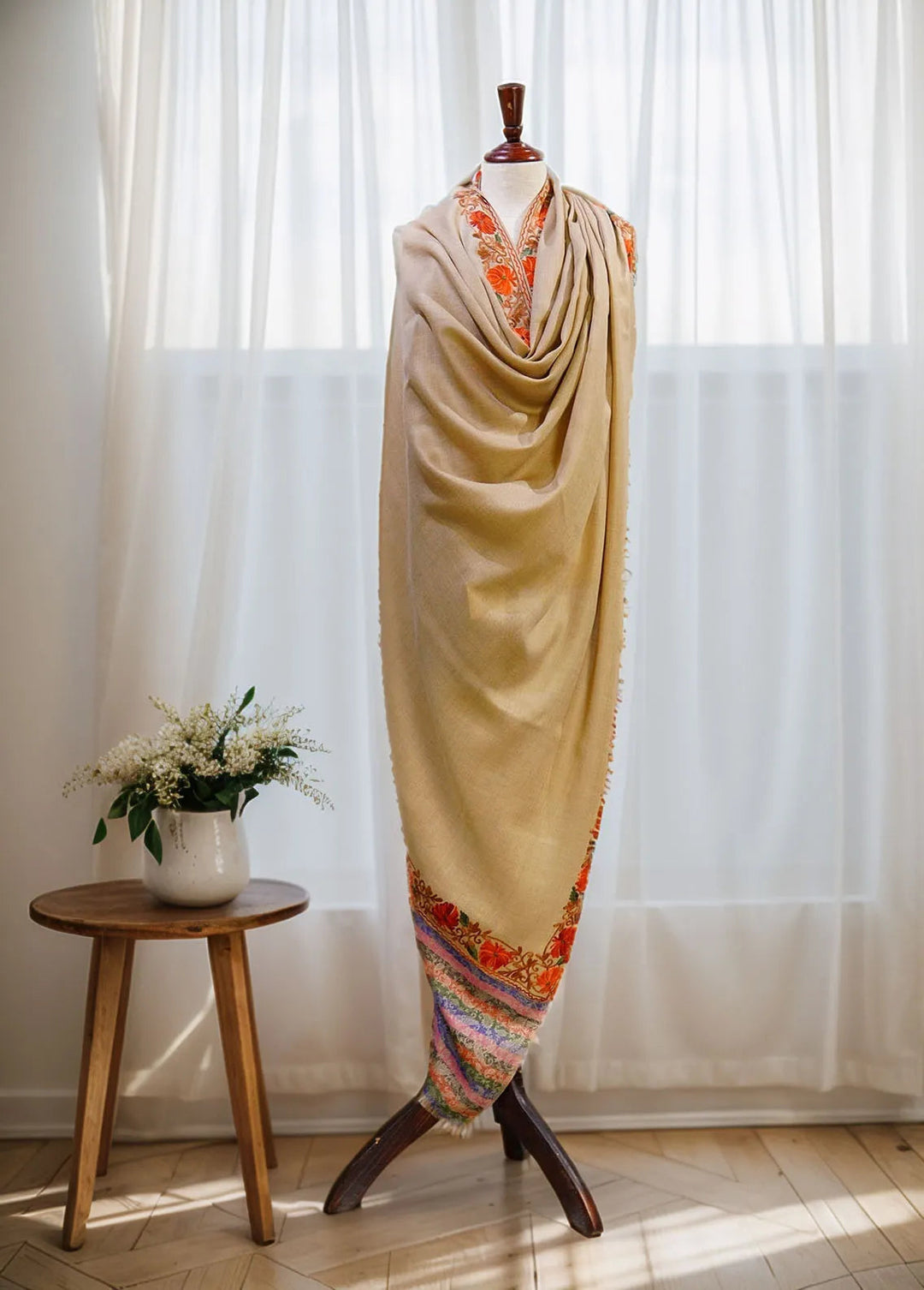 Sanaulla Exclusive Range Pashmina Shawl D-55 Brown 2 - Winter Collection