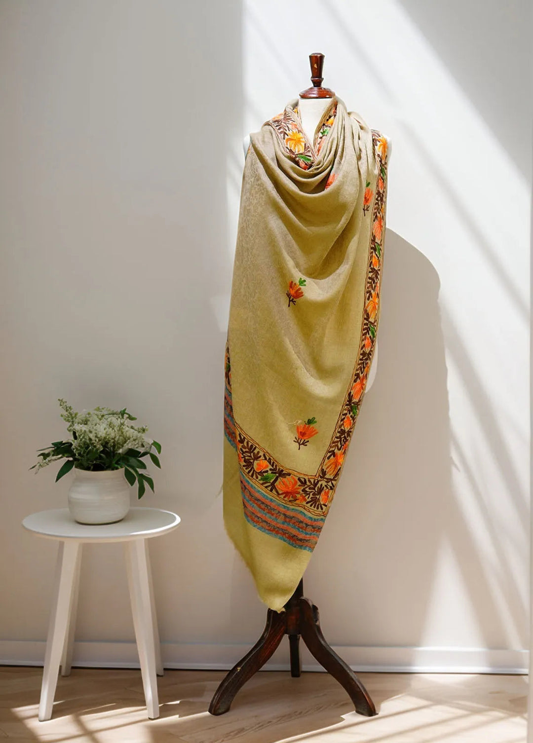 Sanaulla Exclusive Range Pashmina Shawl D-55 Brown 5 - Winter Collection