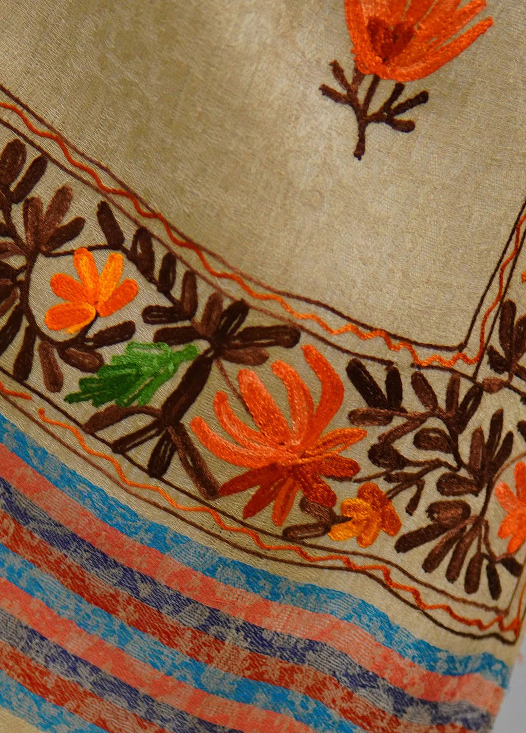 Sanaulla Exclusive Range Pashmina Shawl D-55 Brown 5 - Winter Collection