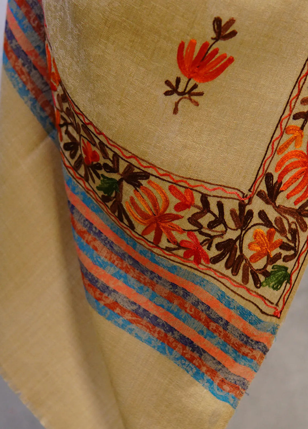 Sanaulla Exclusive Range Pashmina Shawl D-55 Brown 6 - Winter Collection