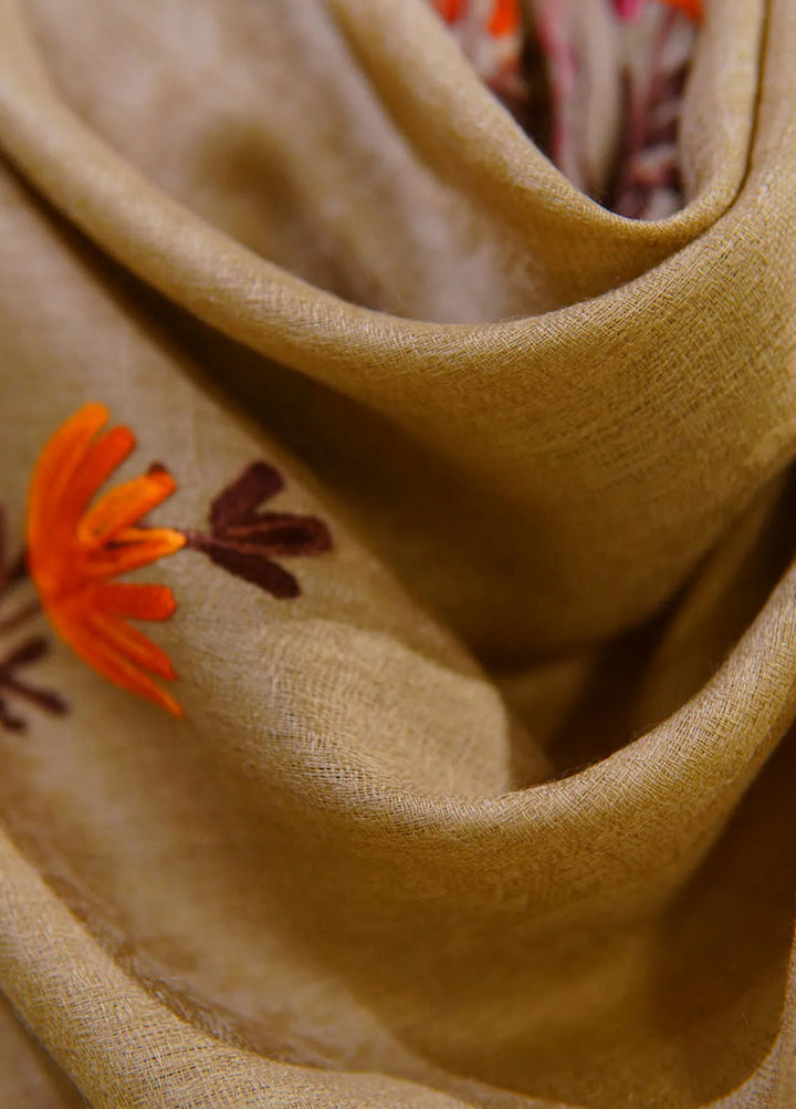 Sanaulla Exclusive Range Pashmina Shawl D-55 Brown 7 - Winter Collection