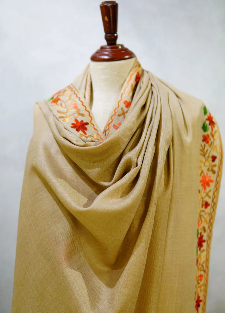 Sanaulla Exclusive Range Pashmina Shawl D-55 Brown 9 - Winter Collection