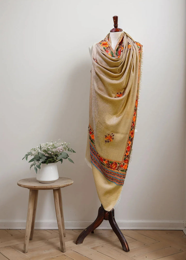 Sanaulla Exclusive Range Pashmina Shawl D-55 Brown - Winter Collection