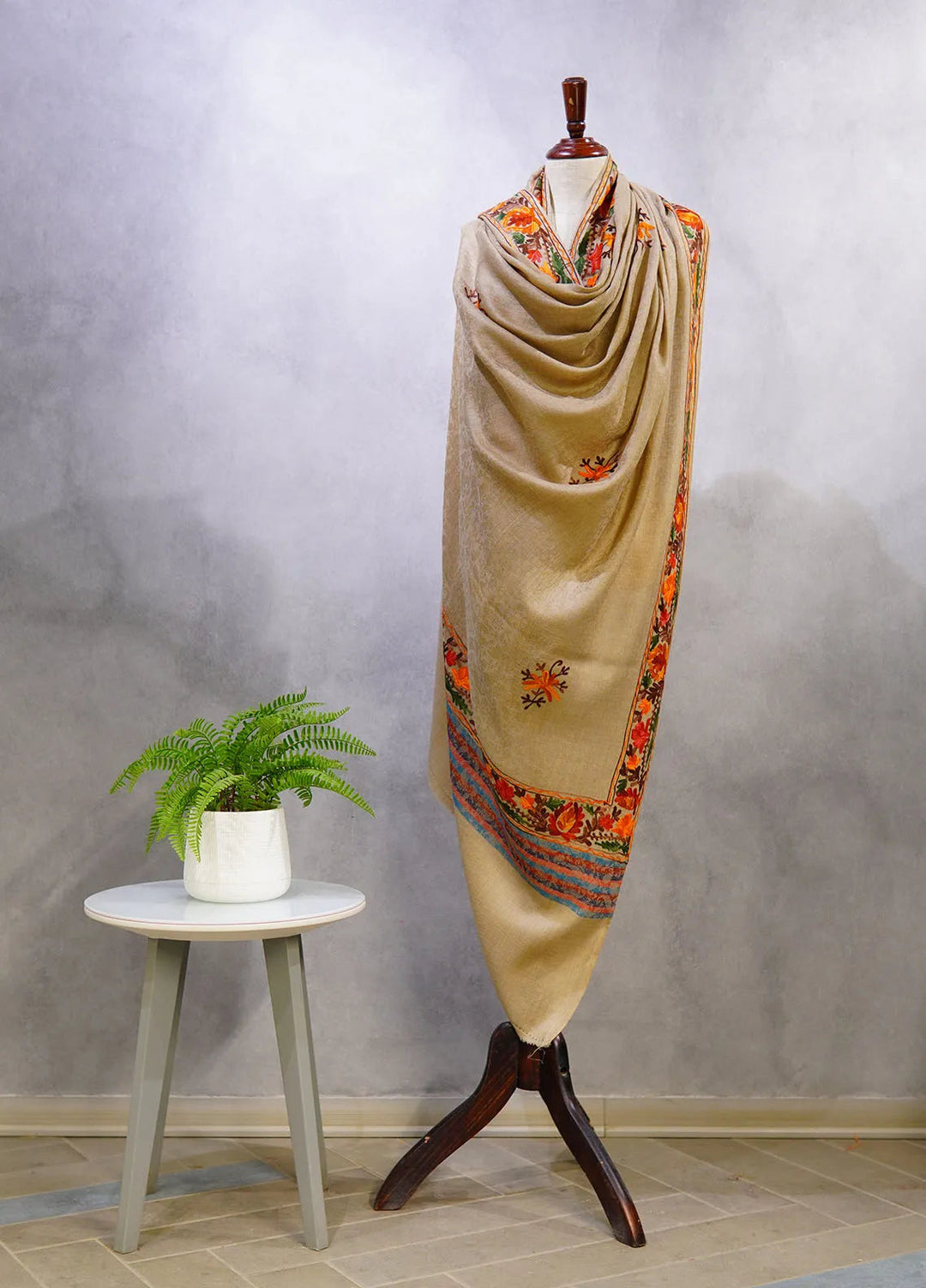 Sanaulla Exclusive Range Pashmina Shawl D-55 Brown - Winter Collection