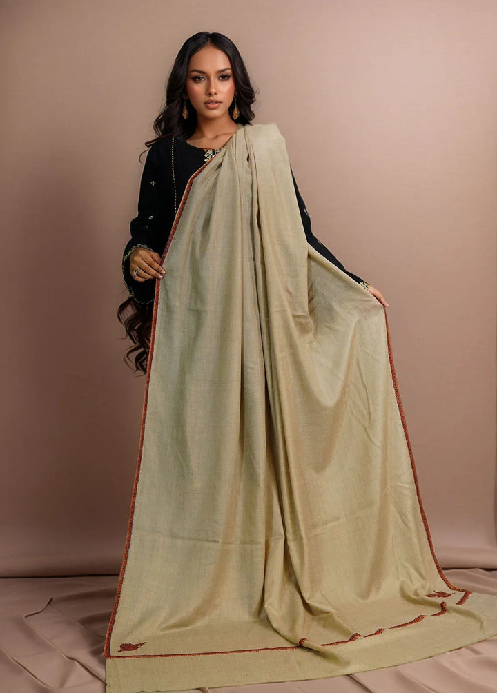 Sanaulla Exclusive Range Pashmina Shawl D-62 Brown 1 - Winter Collection