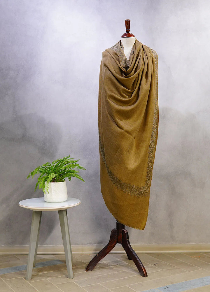 Sanaulla Exclusive Range Pashmina Shawl D-63 Brown - Winter Collection