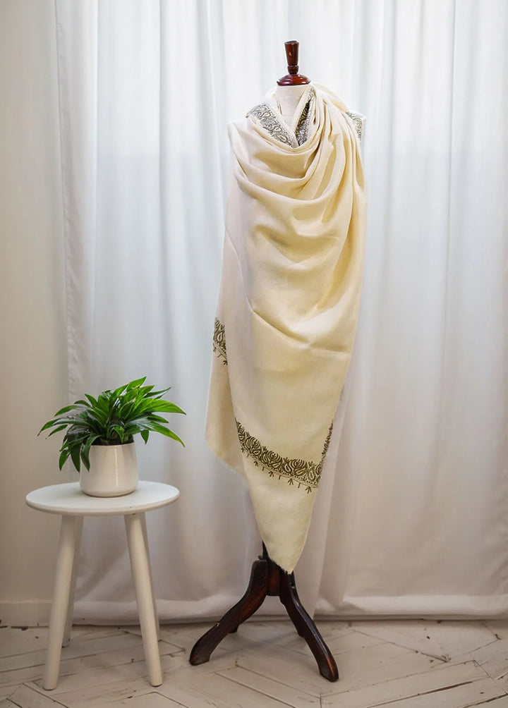 Sanaulla Exclusive Range Pashmina Shawl D-63 Fawn 1 - Winter Collection