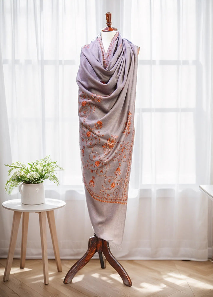 Sanaulla Exclusive Range Pashmina Shawl D-7 Light Purple - Winter Collection