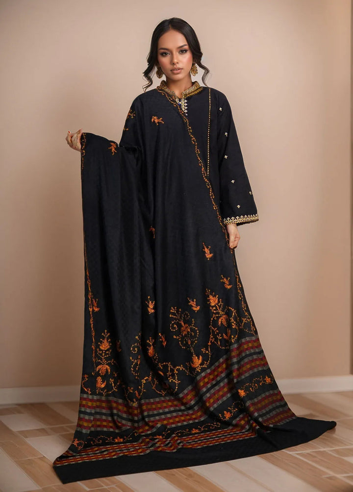 Sanaulla Exclusive Range Pashmina Shawl KPS D-10 Black 1 - Winter Collection