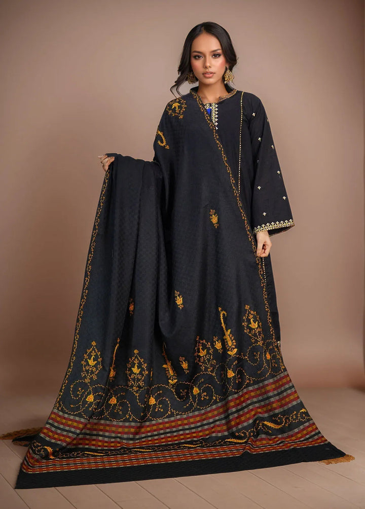 Sanaulla Exclusive Range Pashmina Shawl KPS D-10 Black 2 - Winter Collection
