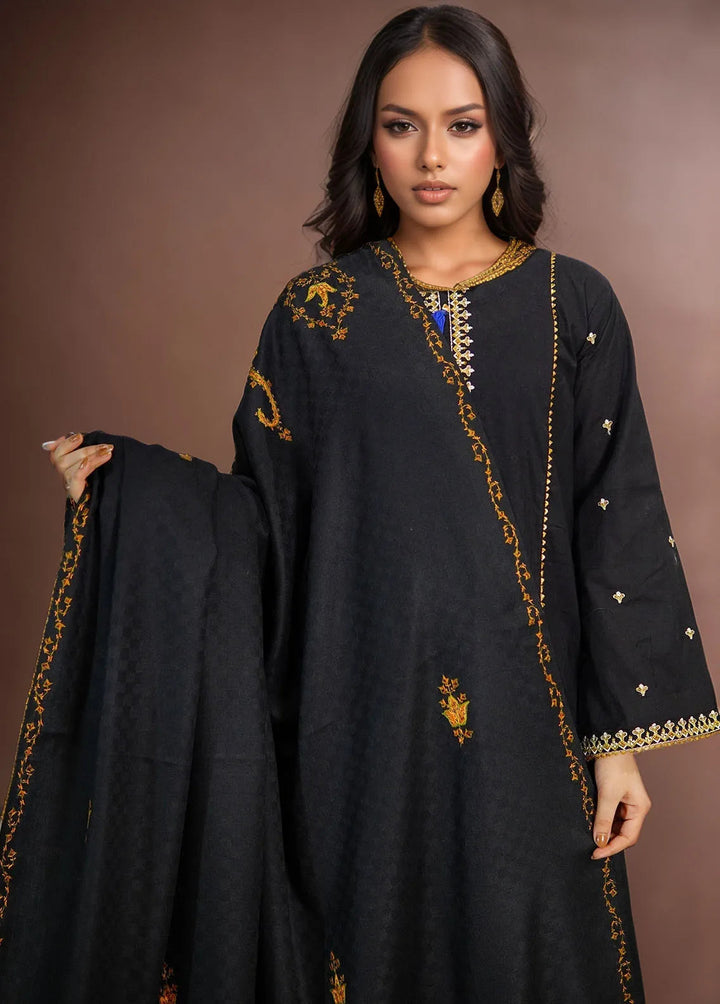 Sanaulla Exclusive Range Pashmina Shawl KPS D-10 Black 2 - Winter Collection