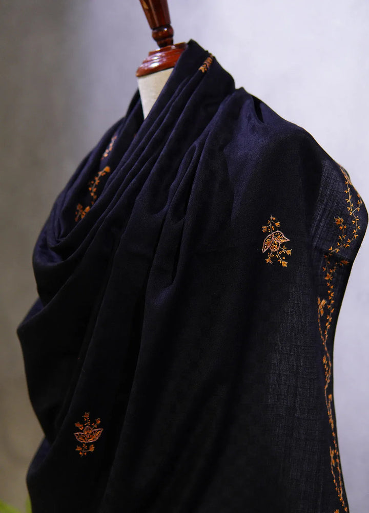 Sanaulla Exclusive Range Pashmina Shawl KPS D-10 Black 3 - Winter Collection