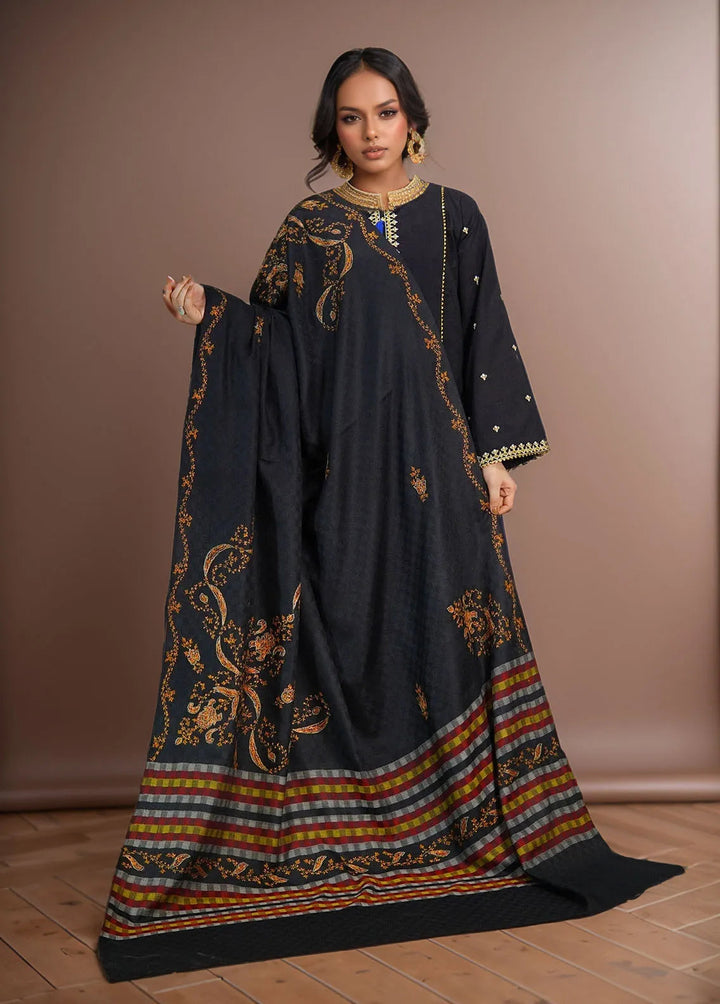 Sanaulla Exclusive Range Pashmina Shawl KPS D-10 Black - Winter Collection