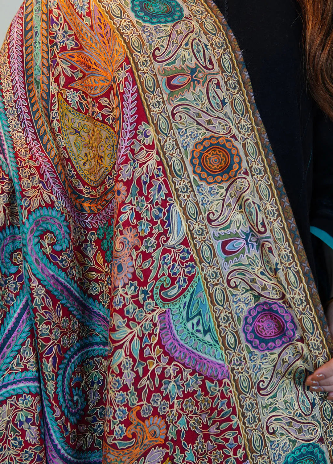 Sanaulla Exclusive Range Pashmina Shawl KPS D-100 Multi - Winter Collection