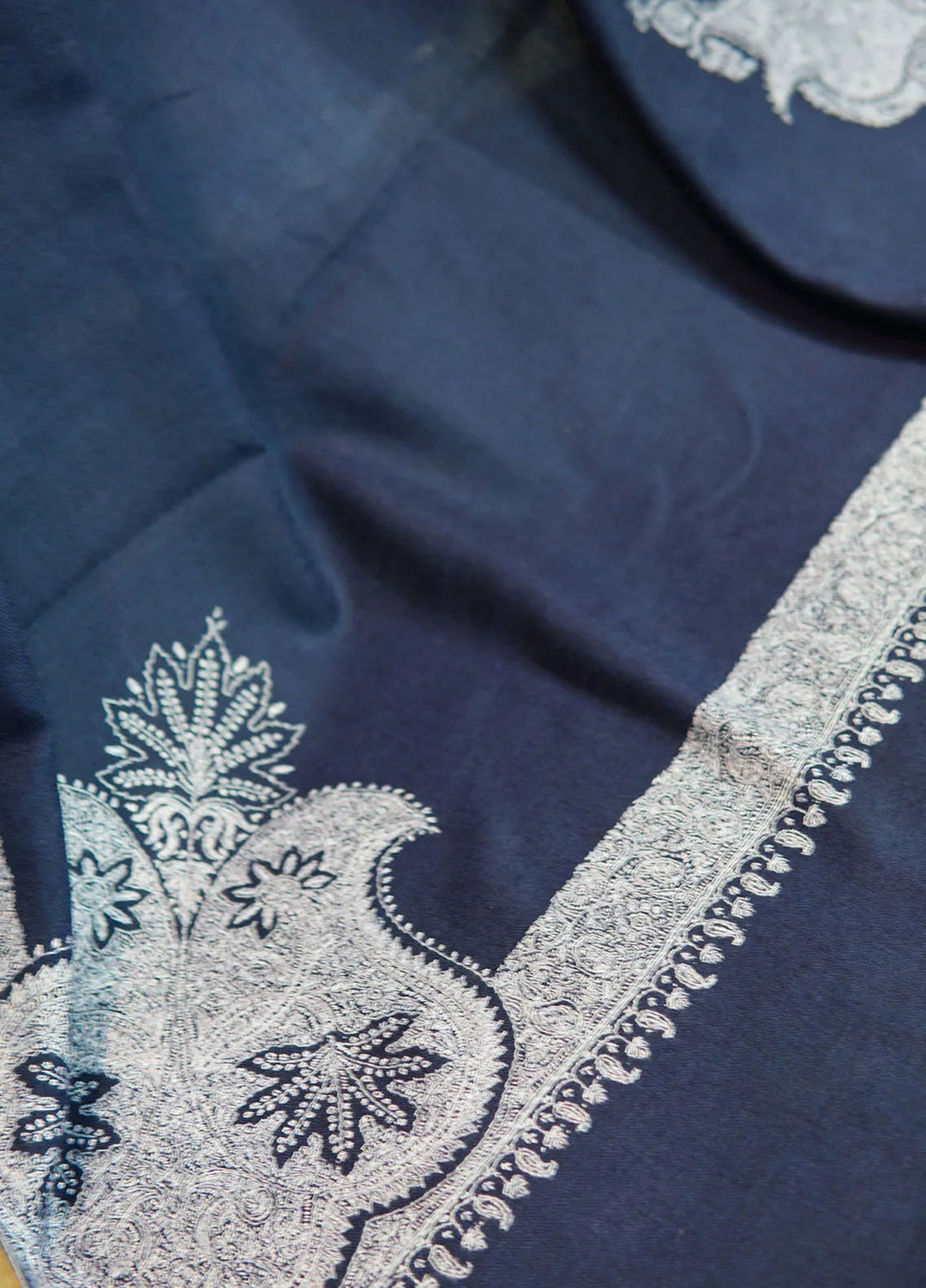 Sanaulla Exclusive Range Pashmina Shawl KPS D-101 Blue - Winter Collection