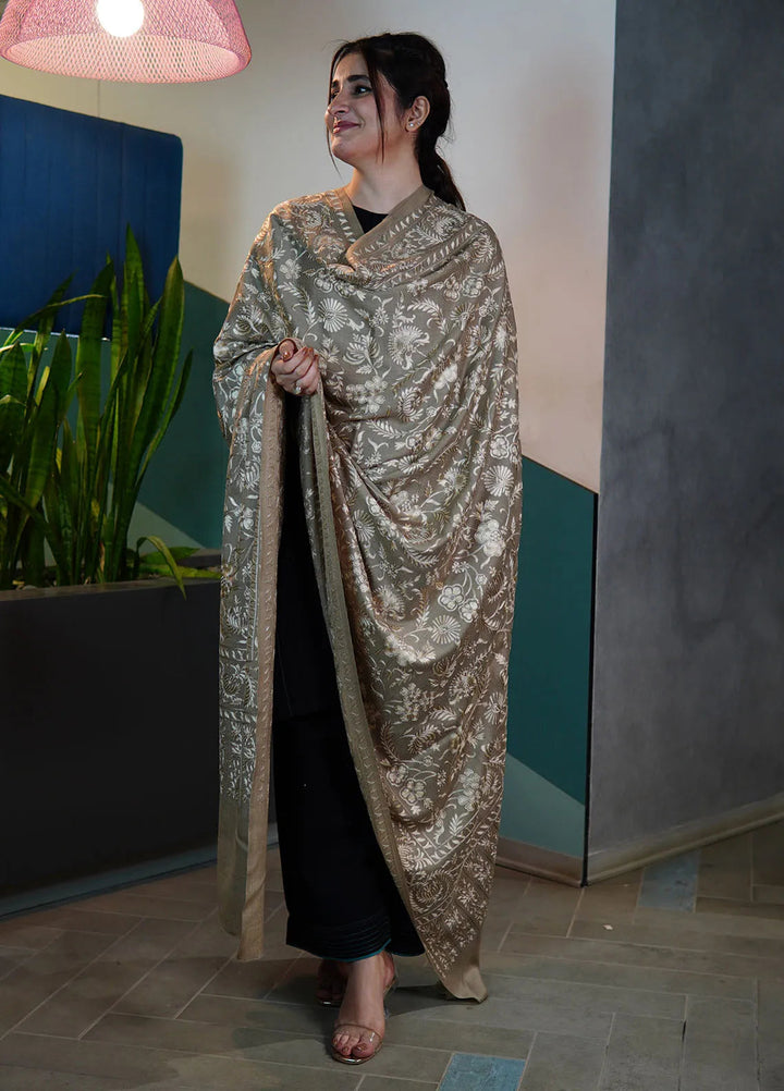 Sanaulla Exclusive Range Pashmina Shawl KPS D-104 Brown 1 - Winter Collection